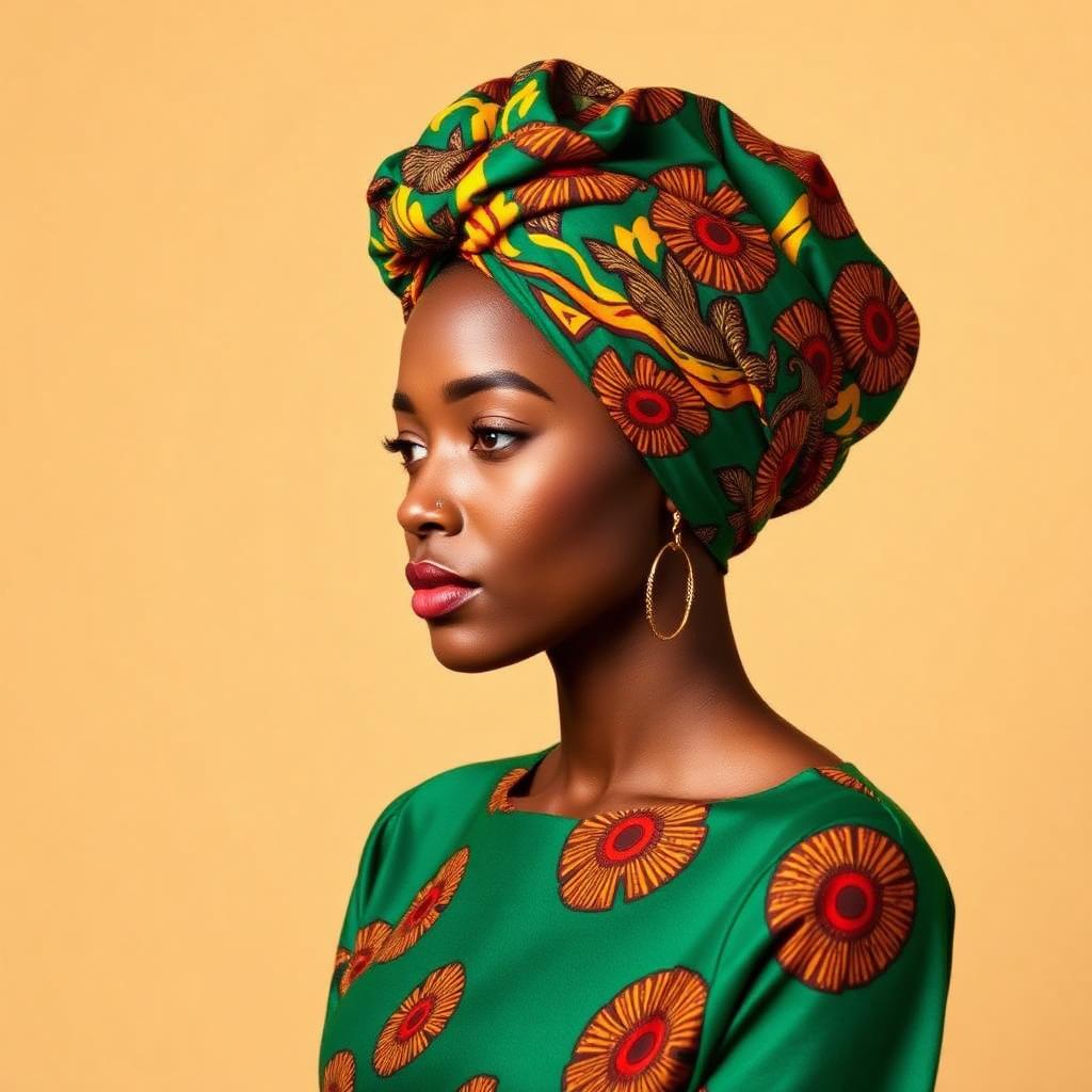 Foulard wax émeraude